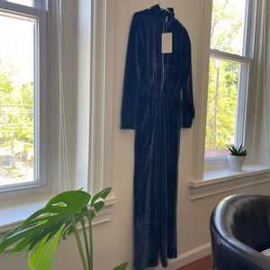 Navy Velour Jumpsuit